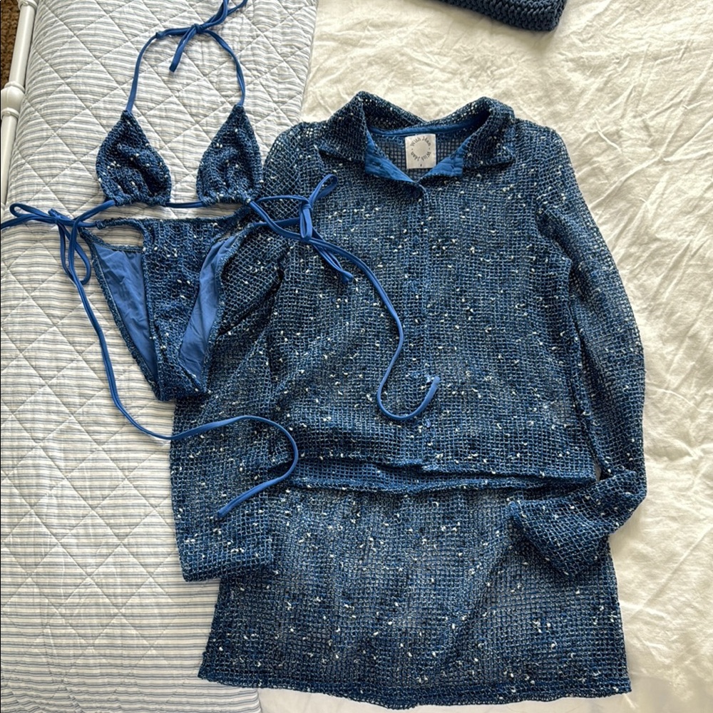 With Jean Knit Bikini & Cover Up Set
